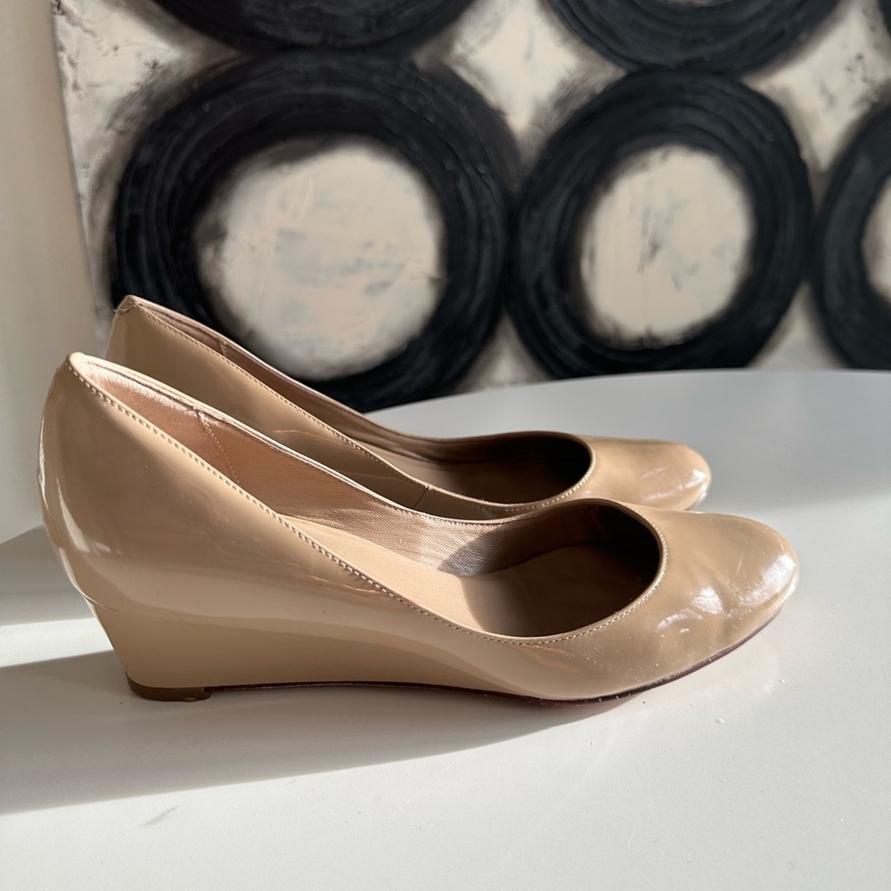 Cole Haan tan Patton leather wedge
